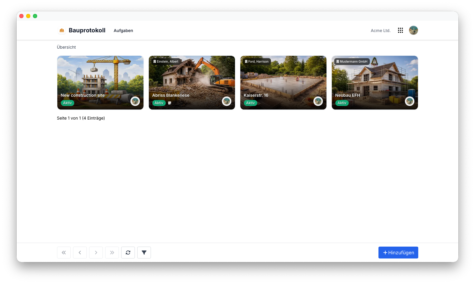 Construction Log Overview