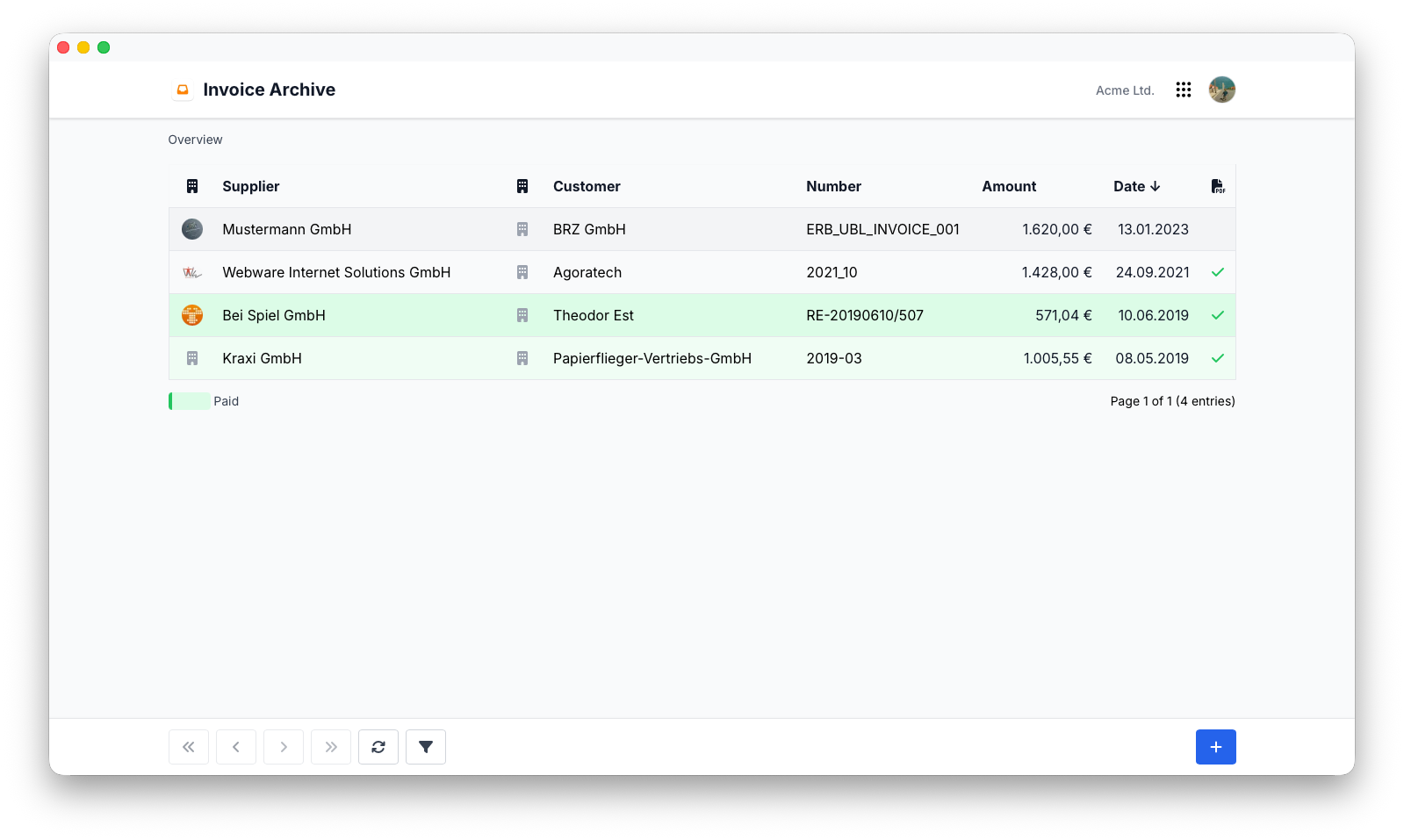 Invoice Archive Overview