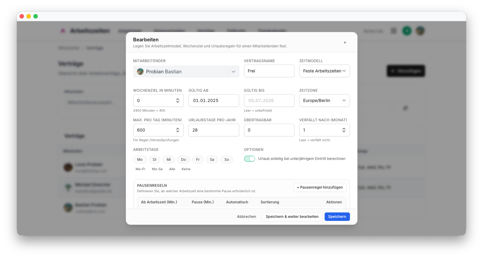 Work Contracts