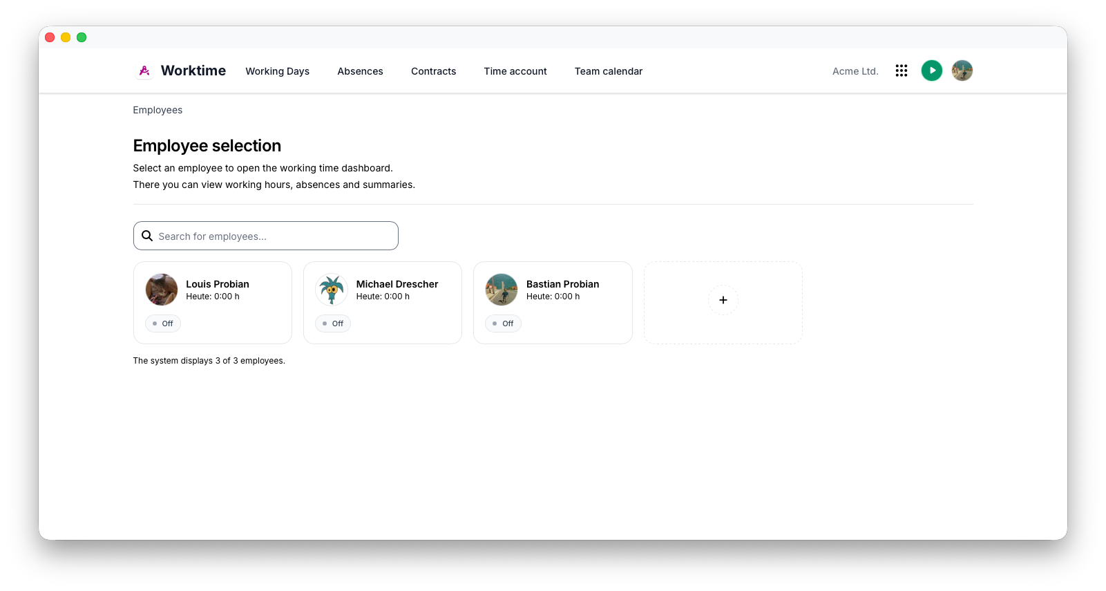 Worktime Overview